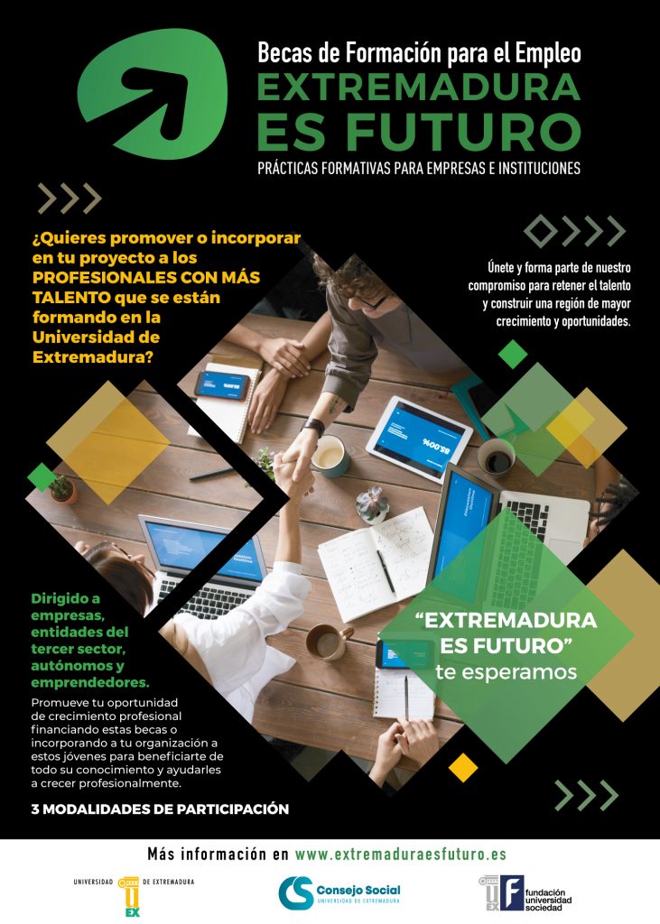 El Consejo Social de la UEx convoca una nueva edición del “Programa de Becas y Prácticas Remuneradas Extremadura es Futuro”